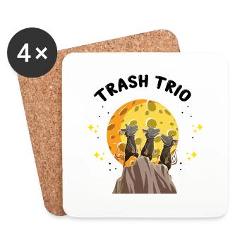 Sariga Design für Opossum und Waschbär - Untersetzer (4er-Set) - Weiß - Vorne