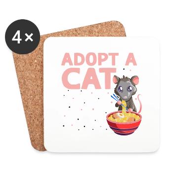 Opossum Design for Raccoon Fans and Possums - Coasters (set of 4) - white - Front