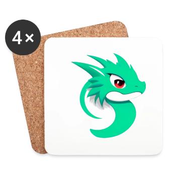 Cartoon Dragon Fire Fantasy Comic Dragon 1 - Coasters (set of 4) - white - Front