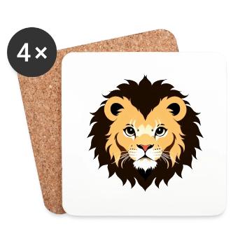 Royal Cartoon Lion Lions Comic 21 - Coasters (set of 4) - white - Front