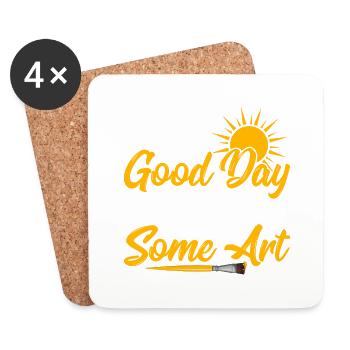 C’est une bonne journée pour faire de l’éducation artistique un artiste - Dessous de verre (lot de 4) - blanc - Devant