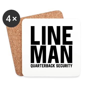 Sicherheit des Lineman-Quarterbacks - Untersetzer (4er-Set) - Weiß - Vorne