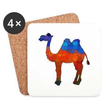 Chameau - Dessous de verre (lot de 4) - blanc - Devant