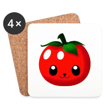 Tomate Comic Tomato Sweet Cartoon 7 - Dessous de verre (lot de 4) - blanc - Devant