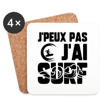 J’peux pas j’ai surf - Dessous de verre (lot de 4) - blanc - Devant