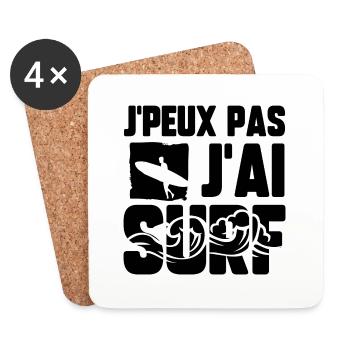 J’peux pas j’ai surf - Dessous de verre (lot de 4) - blanc - Devant