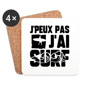 J’peux pas j’ai surf - Dessous de verre (lot de 4) - blanc - Devant