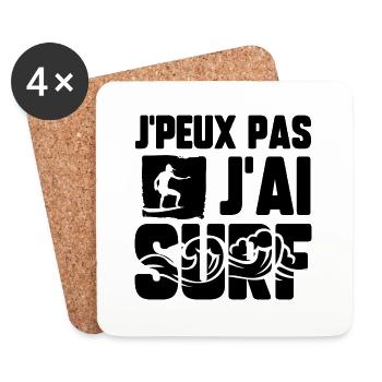J’peux pas j’ai surf - Dessous de verre (lot de 4) - blanc - Devant