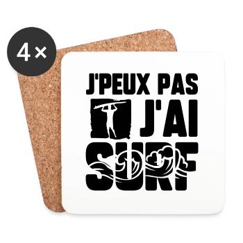 J’peux pas j’ai surf - Dessous de verre (lot de 4) - blanc - Devant