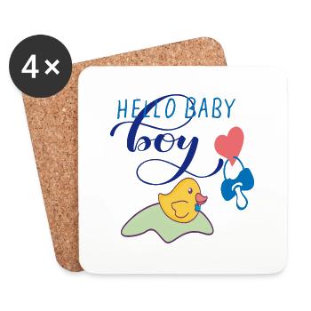 Bébé garçon, garçon, fils - Dessous de verre (lot de 4) - blanc - Devant
