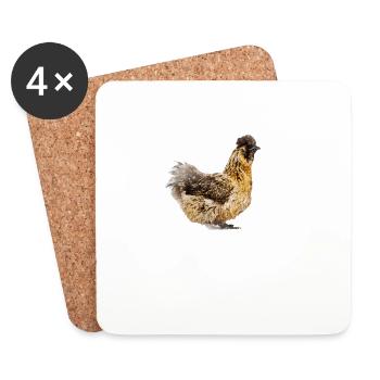 Ja das sind meine Seidenhühner Geschenk - Untersetzer (4er-Set) - Weiß - Vorne