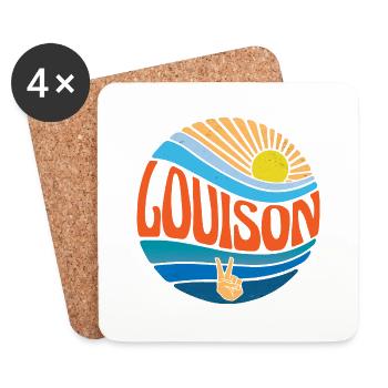 Louison Shirt Vintage Sunset Louison Groovy Tie - Dessous de verre (lot de 4) - blanc - Devant
