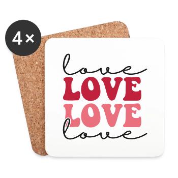 Love valentine - valentine's day - Coasters (set of 4) - white - Front