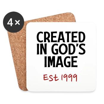 Created in God's Image Est 1999 - Coasters (set of 4) - white - Front