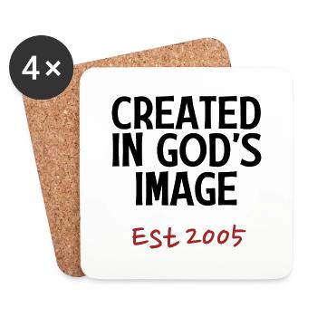 Geschaffen nach Gottes Bilde Est 2005 - Untersetzer (4er-Set) - Weiß - Vorne