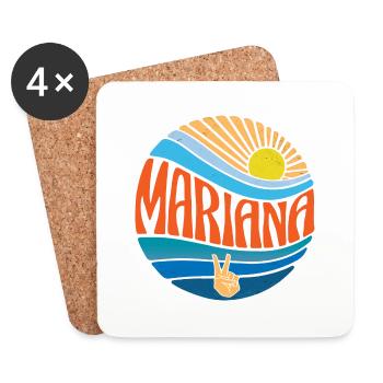 Mariana Shirt Vintage Sunset Mariana Groovy Tie - Coasters (set of 4) - white - Front