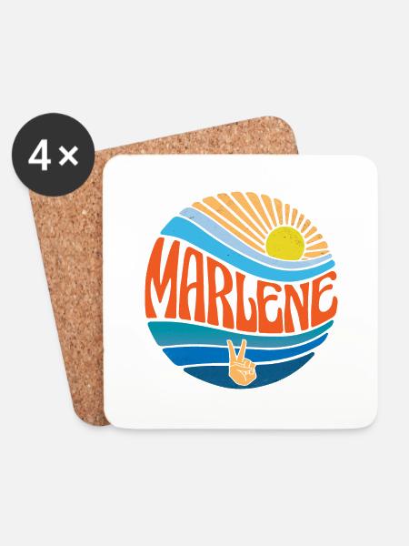 Marlene Hemd Vintage Sunset Marlene Groovy Krawatte - Untersetzer (4er-Set) - Weiß