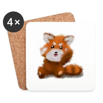 Panda roux Petit panda Mammifère Conservation de la nature - Dessous de verre (lot de 4) - blanc - Devant