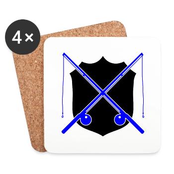 Fishing Wappen - Untersetzer (4er-Set) - Weiß - Vorne