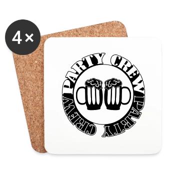 Party Crew - Untersetzer (4er-Set) - Weiß - Vorne