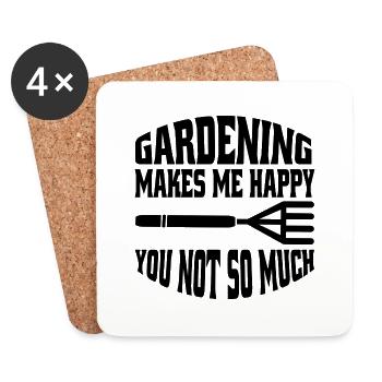 Jardinage Jardin Hobby Jardinier Jardinier Jardinier - Dessous de verre (lot de 4) - blanc - Devant