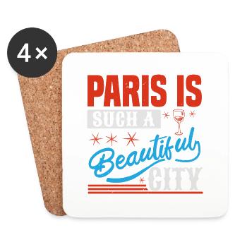 PARIS EST UNE SI BELLE VILLE - Dessous de verre (lot de 4) - blanc - Devant