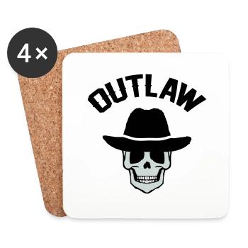 Cowboy Skull Outlaw - Dessous de verre (lot de 4) - blanc - Devant