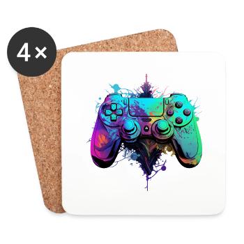 Neon Gaming Controller / Kontroller - Untersetzer (4er-Set) - Weiß - Vorne