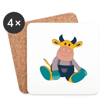Vache Tory - Dessous de verre (lot de 4) - blanc - Devant