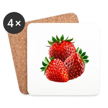 Fraises Fraises - Dessous de verre (lot de 4) - blanc - Devant