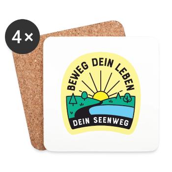 Dein SeenWeg Badge - Untersetzer (4er-Set) - Weiß - Vorne