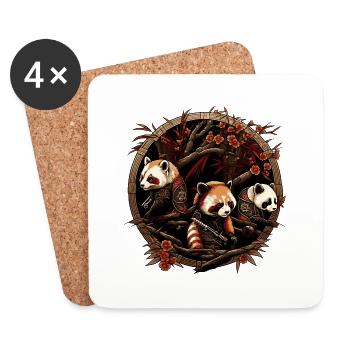 red panda 4 - Dessous de verre (lot de 4) - blanc - Devant