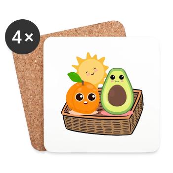 Obst - Untersetzer (4er-Set) - Weiß - Vorne