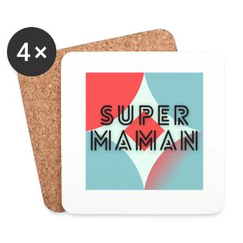 FÊTE DES MÈRES,BONNE FÊTE MAMAN,MAMAN,JE T'AIME - Dessous de verre (lot de 4) - blanc - Devant