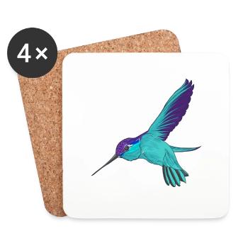 Colibri - Dessous de verre (lot de 4) - blanc - Devant