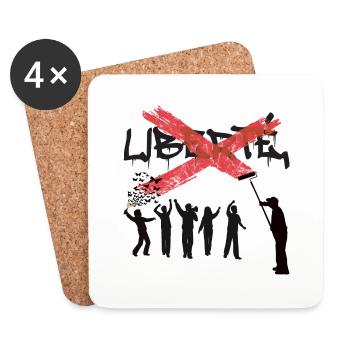 Liberté Freiheit Kämpfen Unabhängig Frei sein - Untersetzer (4er-Set) - Weiß - Vorne