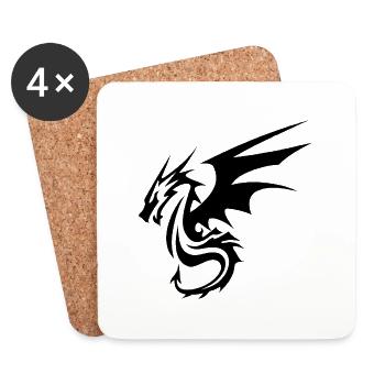 Black Dragon - Coasters (set of 4) - white - Front
