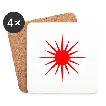 Red sun symbol - Coasters (set of 4) - white - Front