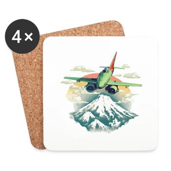 L'avion - Dessous de verre (lot de 4) - blanc - Devant