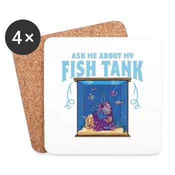 Ask Me About My Fish Tank Aquarium Owner Fish Keep - Untersetzer (4er-Set) - Weiß - Vorne