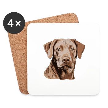 Retriever de la baie de Chesapeake - Dessous de verre (lot de 4) - blanc - Devant