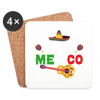 Viva Mexico Party Cinco De Mayo - Dessous de verre (lot de 4) - blanc - Devant