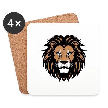 Lion - Coasters (set of 4) - white - Front
