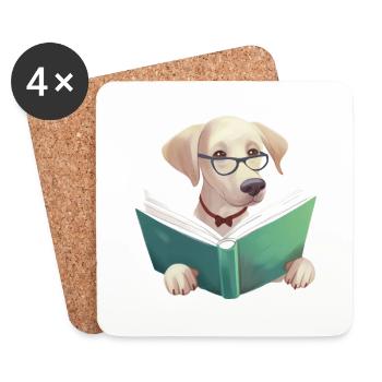 Dogs Books Labrador Book Dog Read Dog Owners - Coasters (set of 4) - white - Front