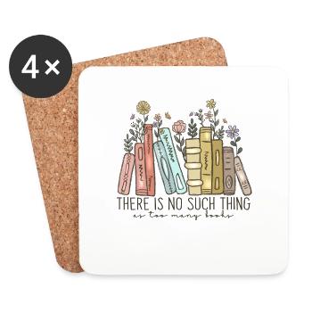 Book Quote Reader Bookworm - Coasters (set of 4) - white - Front