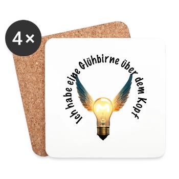 Ich habe eine Glühbirne über dem Kopf - Untersetzer (4er-Set) - Weiß - Vorne