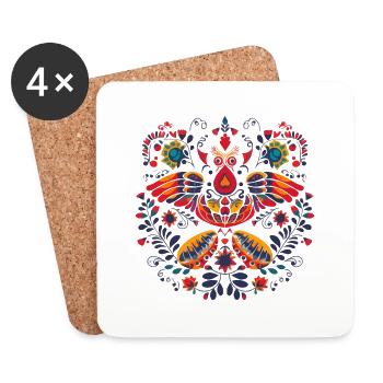 L'oiseau de paradis - Dessous de verre (lot de 4) - blanc - Devant