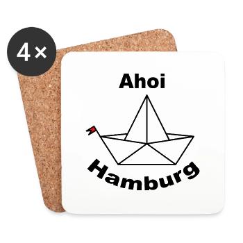 Faltboot AHOI Hamburg Design - Untersetzer (4er-Set) - Weiß - Vorne