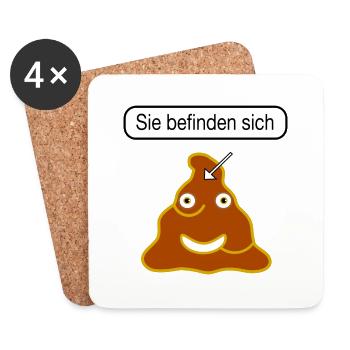 Sie befinden sich - Untersetzer (4er-Set) - Weiß - Vorne