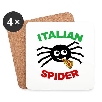 ITALIAN SPIDER FUNNY SPIDER - Coasters (set of 4) - white - Front